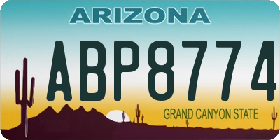 AZ license plate ABP8774