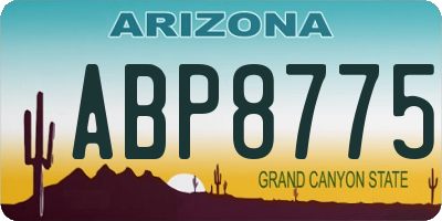 AZ license plate ABP8775