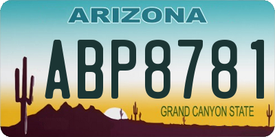 AZ license plate ABP8781