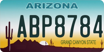 AZ license plate ABP8784