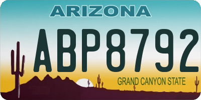 AZ license plate ABP8792