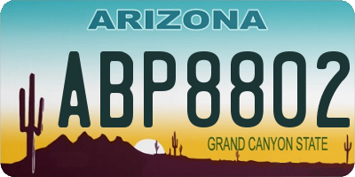 AZ license plate ABP8802