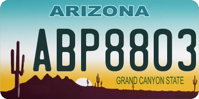 AZ license plate ABP8803