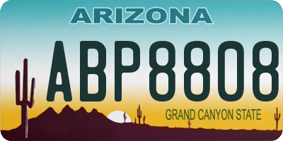 AZ license plate ABP8808
