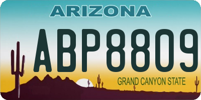 AZ license plate ABP8809
