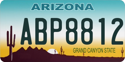 AZ license plate ABP8812