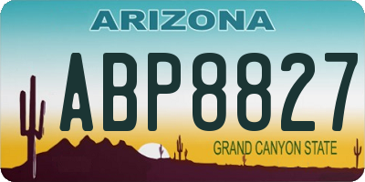 AZ license plate ABP8827