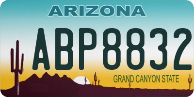 AZ license plate ABP8832