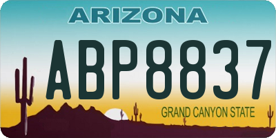 AZ license plate ABP8837
