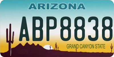 AZ license plate ABP8838