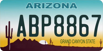 AZ license plate ABP8867