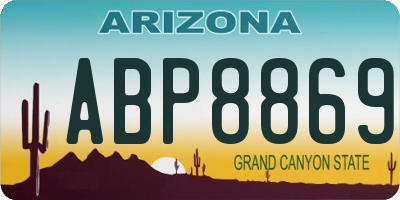 AZ license plate ABP8869