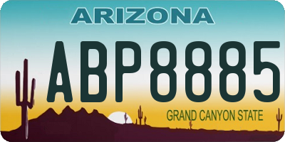 AZ license plate ABP8885