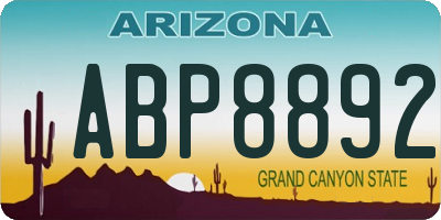 AZ license plate ABP8892