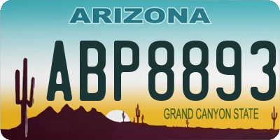 AZ license plate ABP8893