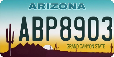 AZ license plate ABP8903