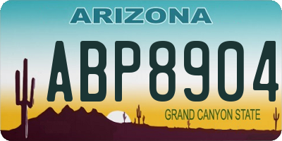 AZ license plate ABP8904