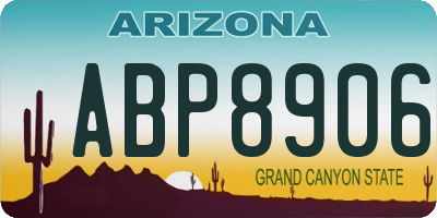 AZ license plate ABP8906