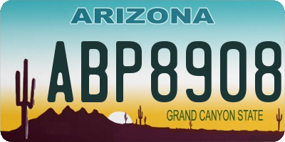AZ license plate ABP8908