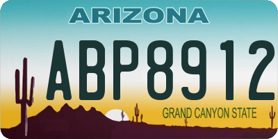 AZ license plate ABP8912
