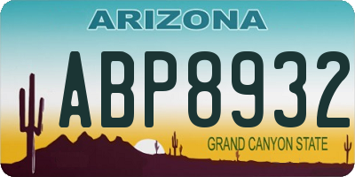 AZ license plate ABP8932