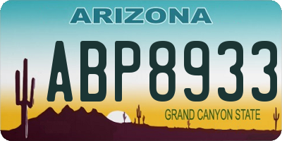 AZ license plate ABP8933