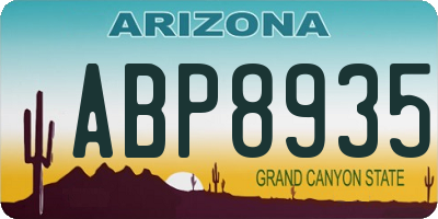 AZ license plate ABP8935