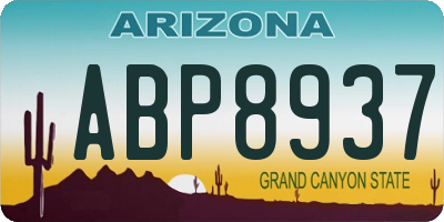 AZ license plate ABP8937