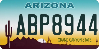 AZ license plate ABP8944