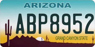 AZ license plate ABP8952