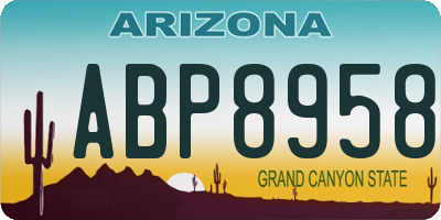 AZ license plate ABP8958
