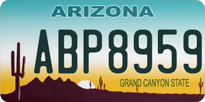 AZ license plate ABP8959