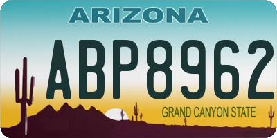 AZ license plate ABP8962