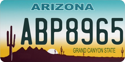 AZ license plate ABP8965
