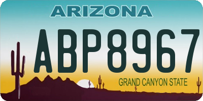 AZ license plate ABP8967