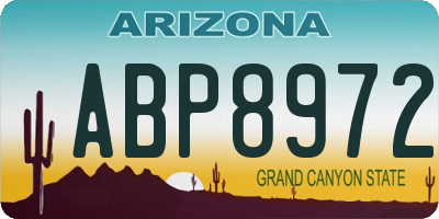 AZ license plate ABP8972