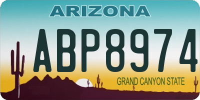 AZ license plate ABP8974