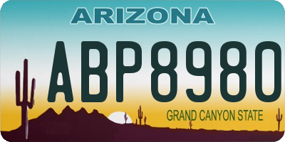 AZ license plate ABP8980