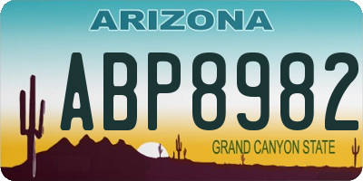 AZ license plate ABP8982