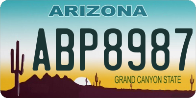 AZ license plate ABP8987