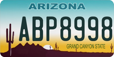 AZ license plate ABP8998