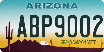 AZ license plate ABP9002
