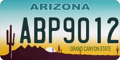 AZ license plate ABP9012