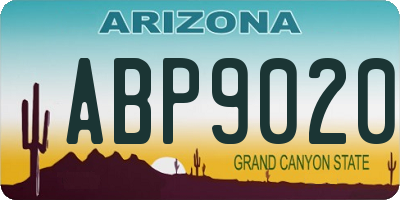 AZ license plate ABP9020
