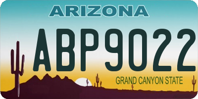 AZ license plate ABP9022