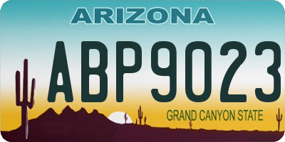 AZ license plate ABP9023