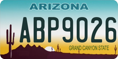 AZ license plate ABP9026