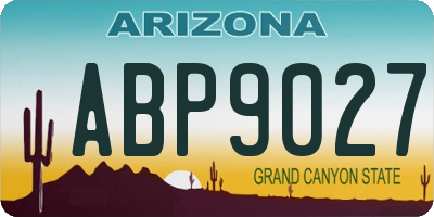 AZ license plate ABP9027