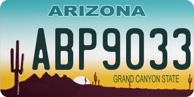 AZ license plate ABP9033