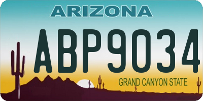 AZ license plate ABP9034